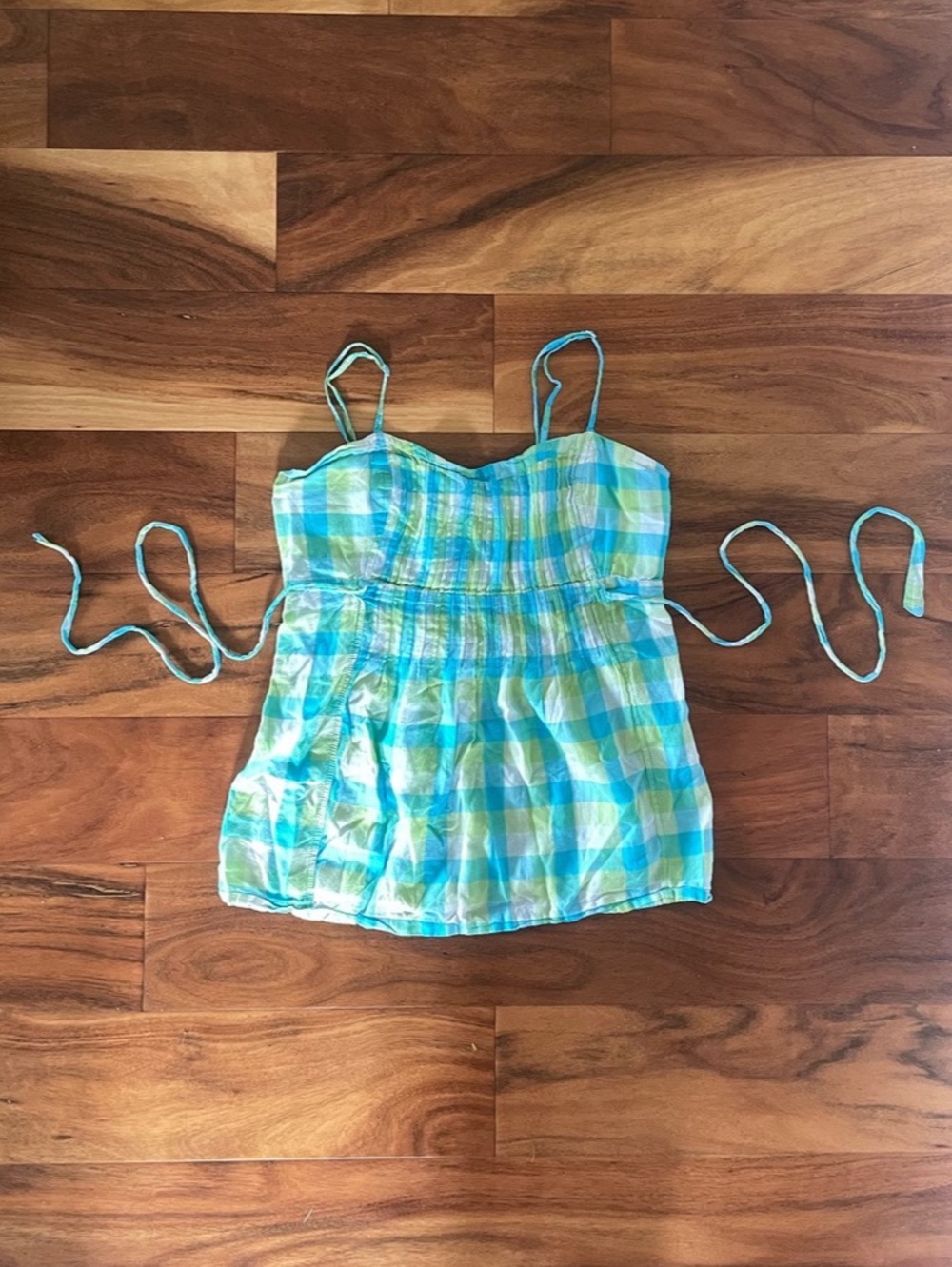 Vintage Bluenotes Plaid Babydoll Top